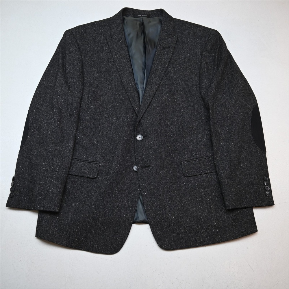 Calvin Klein 46S Gray Fleck Wool Silk Tweed Mens Blazer Suit Jacket Sport Coat
